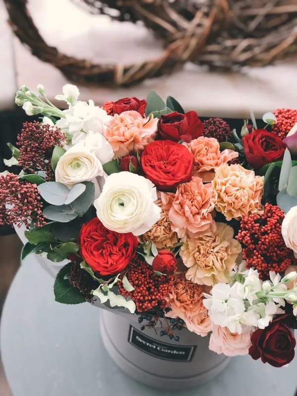 A bouquet styled for a product video
